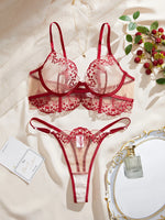 Valentine's Day Ladies Black Forest Wave Lace Sexy Underwear Set Romantic Floral Trim Bustier Nightgown for Women