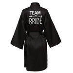 Wedding Party Team Bride Robe With Black Letters Kimono Satin Pajamas Bridesmaid Bathrobe SP004