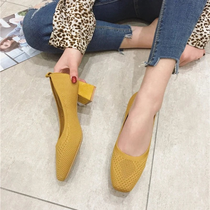Fashion Flats For Women Spring Summer Flat Shoes Square Toe Slip-on Loafers Soft Sole Girls Daily Walking Shoes