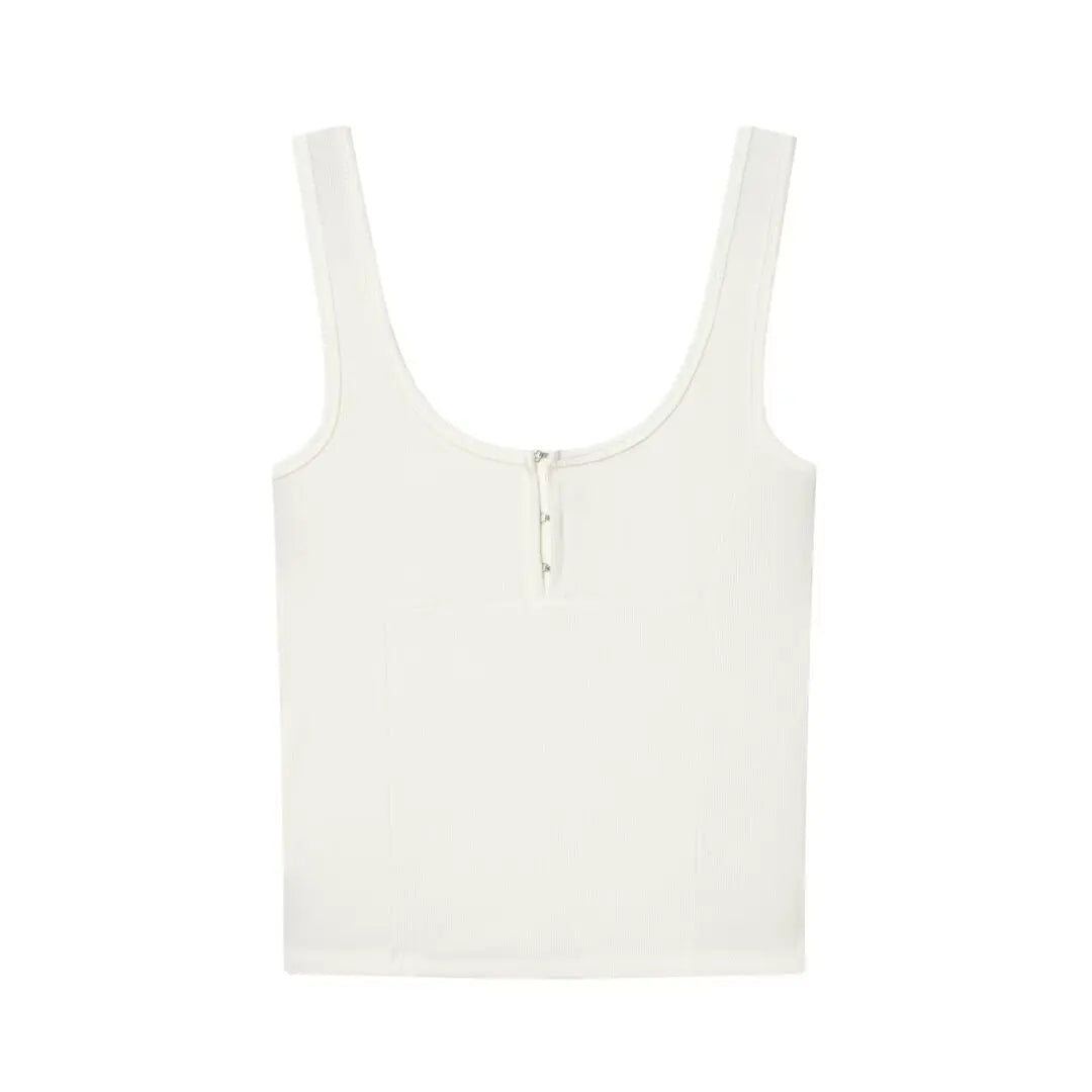 Women's Casual Fashion Strap Simple Versatile Round Neck Camisole Top Fashion Style Backless Deep V Sleeveless top elegant WBG2