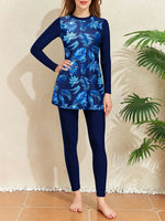 Print Muslim Modest Swimwear Women Swimsuit Burkini Sets Full Cover Islamic Long Sleeve Swimming Suit For Woman Bathing Suits