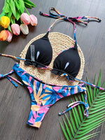 2026 New Women's Swimsuit Neck Hanging Bikini Set Split Beach Swimsuit 2-piece Set with Tassel Decoration