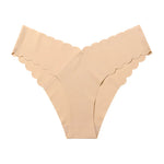 Ice Silk Ruffles Sexy Girls Briefs Seamless Women Panties Underwear T Back G String Yoga Fitness Thong Underpants Plus Size S-XL