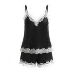 New Summer Female Suspender Pajamas Set Loungewear Sexy Lace Strap Top&shorts Suit Lingerie Silk Pajamas for Women 2026
