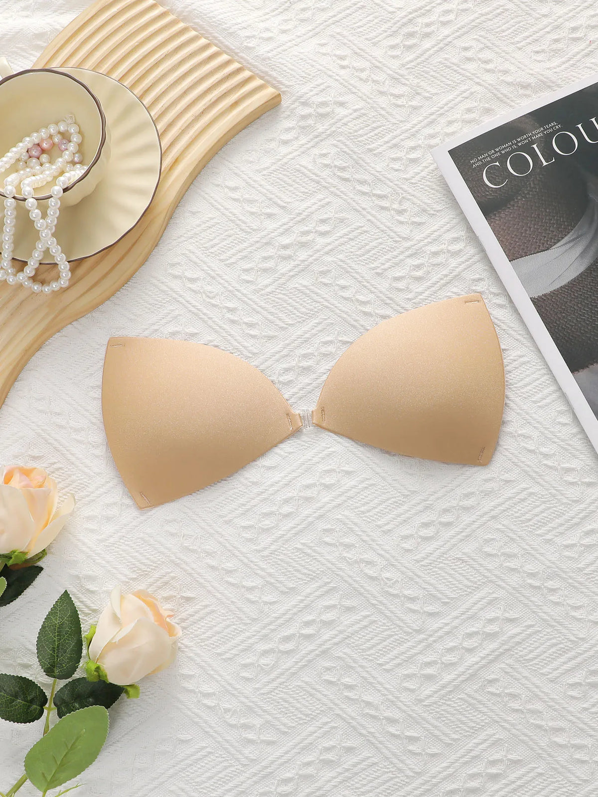 Invisible underwear seamless beauty back and chest patches front button closure reusable women bra C2431