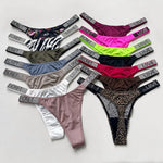 Letter Sexy Panties Women Thongs Rhinestones Diamonds G-string Sports Thong Low Waist Shorts Briefs T-back Fitness S-XL