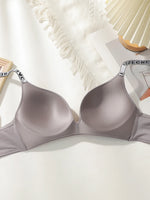 Grey Seamless Bra Women Wireless Underwireless Bralette Breathable Comfort Everyday Lingerie B2031