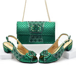 Doershow nice African Shoes And Bag Matching Set With BLUE Hot Selling Women Italian Shoes And Bag Set For WeddingHFG1-1