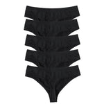 5Pcs/SetWomen Panties Low Rise G-String Thongs Seamless Underwear Female Underpants Sexy Lingerie Solid Color Bottom M-XL