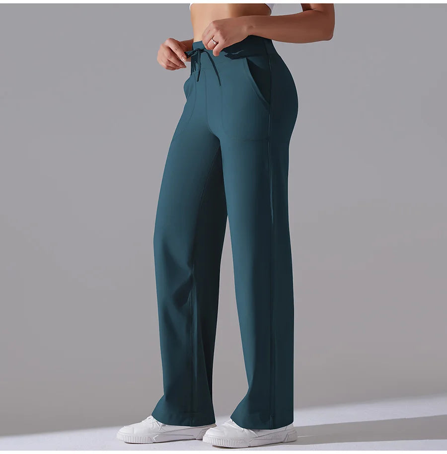 New Yoga Straight Leg Sweatpants Straight Leg Women's Loose Tracksuit Pants Wide Leg Outdoor Gym Running Casual Tracksuit Pants