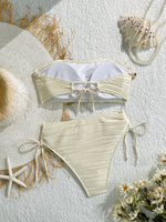 XS - XL Wrinkled Shells Bandeau Bikini Women Swimwear Female Swimsuit Two-pieces Bikini Set Bather Bathing Suit Swim Beachwear