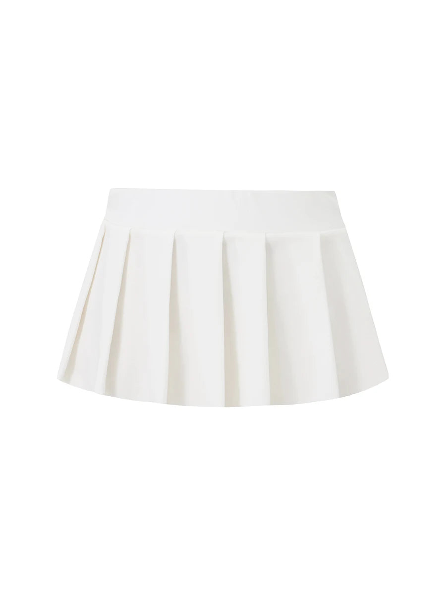 Women Frill Short Skirts Solid Color Low Waist Pleated Skirt Summer Sexy Hot Skirt Streetwear