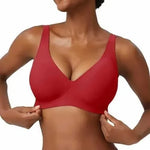 Pink Heart Seamless Wire-Free Comfortable Full-Cup Bra with Thin Molded Cups for Breathability and Support Beautiful Push Up Bra