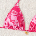 Sexy Rose Red Flower Print Micro Thong Bikini Women Swimwear 2026 String Halter Swimsuit Swimming Wear Triangle Bikinis Sets