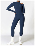 Zipper Workout Jumpsuit Sports Overalls Women Gym Clothing Running Long Sleeves Fitness Gym Tracksuit Short Sportswear Yoga Set
