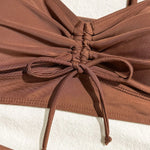Wrinkled Knotted Shorts High Waist Bikini Female Swimsuit Women Swimwear Two-pieces Bikini Set Tankini Bathing Suit Swim Beach