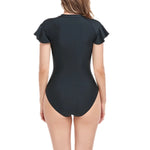 Sports One Piece Swimsuit 2025 New Long Sleeve Zipper Swimwear Women Bathing Suit Surf Monokini Modest Athletic Swimming Suits