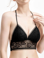 Women‘s lace bralette wireless push-up bra U back sexy Lingerie Deep V bra sexy backless invisible underwear with crossed back