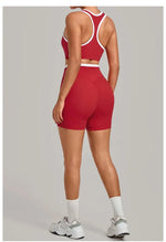Women's Seamless Yoga Sets Sports Fitness High Waist Hip-lifting Shorts Back Beauty Sleeveless Suits Gym Training Workout Sets