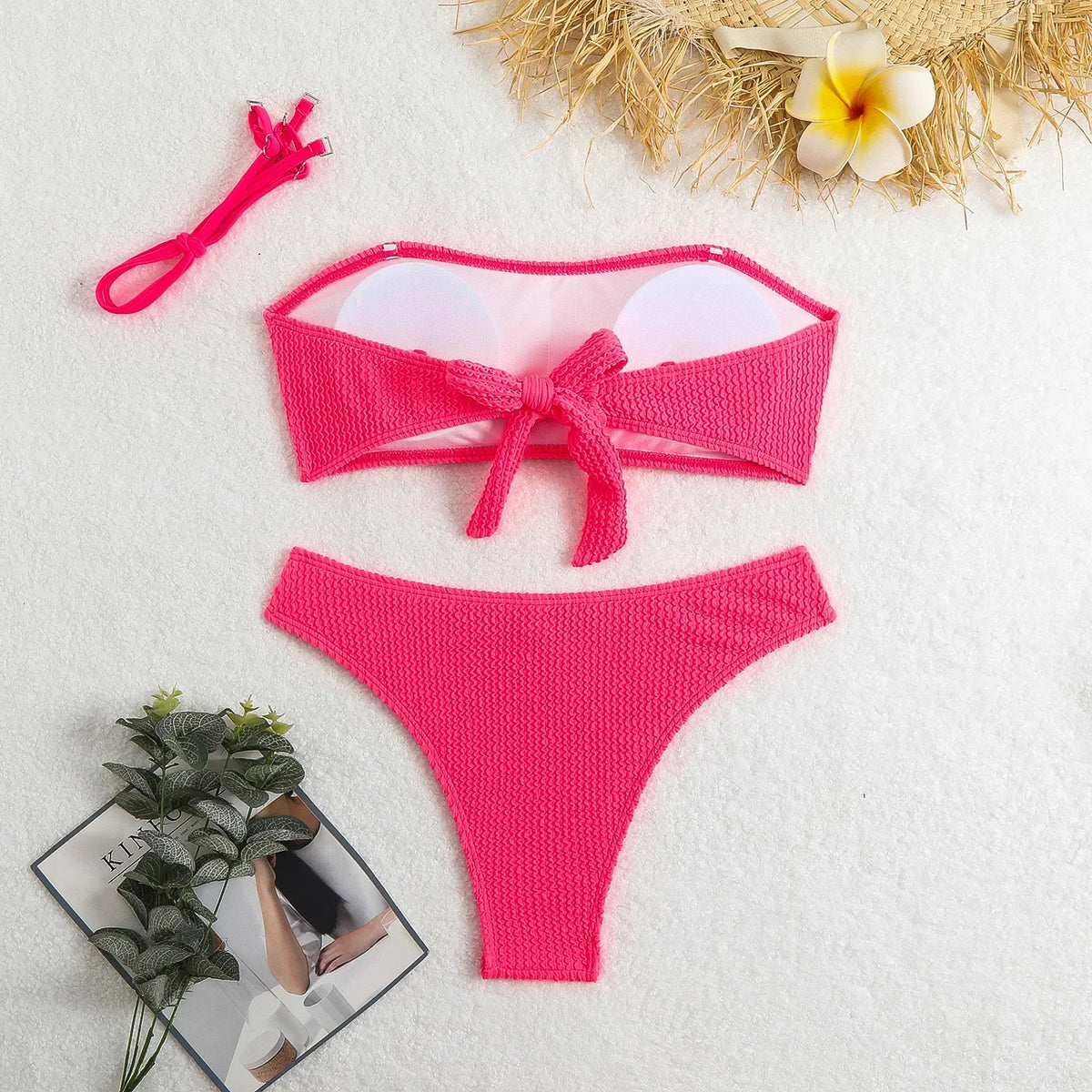 Neon Yellow Thong Bikinis 2026 Sexy Women Swimsuits Swimwear Female Bandeau Brazilian Bikini Set Bathing Suit Swimming Suits