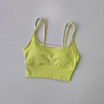 Women's yoga sports bra, shoulder straps with color blocking design, camisole yoga fitness bra