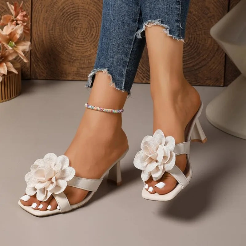 Summer New Women Sandals ShoesDecorLadiesDress Party Female High Heel Slippers