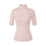 New Pure Desire Style High Neck Slim Fit Base Solid Color Casual T-Shirt Charming For Woman Elegant Fashion Soft T-Shirt M8IL