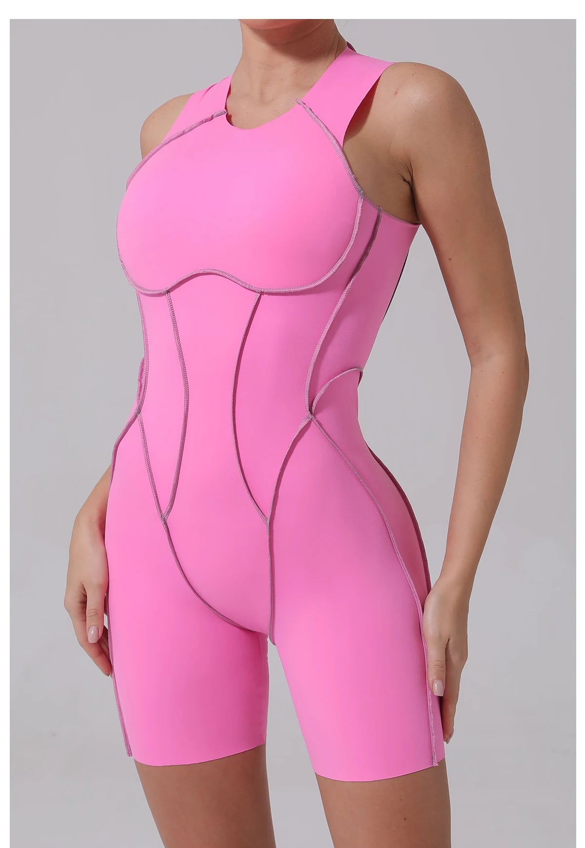 Yoga Jumpsuit Summer Short Sleeveless Sports Wear Gym Fitness Sports Bodysuit Women Dance Running Workout Clothes Yoga Jumpsuit