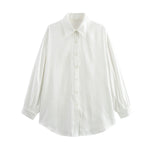 Foridol White Striped Blusas Para Mujer Spring Summer Casual Women Shirt Single Breasted Long Sleeve Loose Shirts Blouses 2025