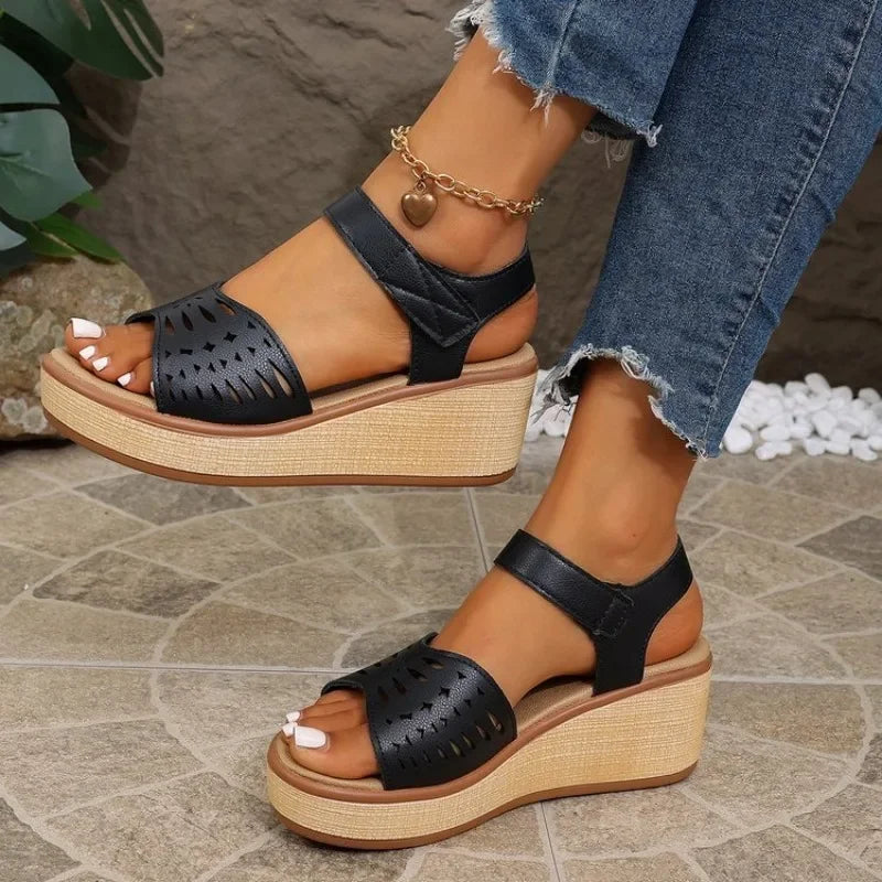 2026 Summer Platform Sandals Chunky Heel Open Toe Beach Shoes Casual Outdoor Sandals