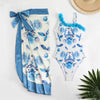 Womens One Piece Swimsuit with Cover Up Print Skirts Beachwear Female Swimwear 2025 Flower Print Bathing Suits for Women Holiday