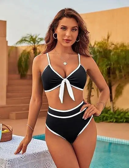 Irresistible Bikini High-Waist Ruched Sculpting Bikinis Tropical Floral Beach Swimsuit Lightweight Quick-Dry Women Swimwear