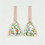 2026 Sexy Orange Print Micro Bikini Women Double Strap Push Up Bra Hollow Out Thong Swimsuit Beach Bathing Suit Holiday Swimwear