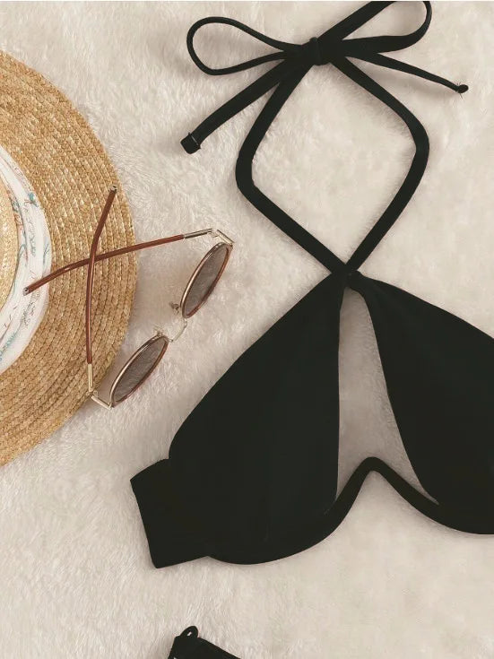 Women Sexy Black Push Up Bikini Set Micro Bathing Suits Swimwear Thong Swimsuit Two Pieces Swimming Suit Beachwear Biquini Blue