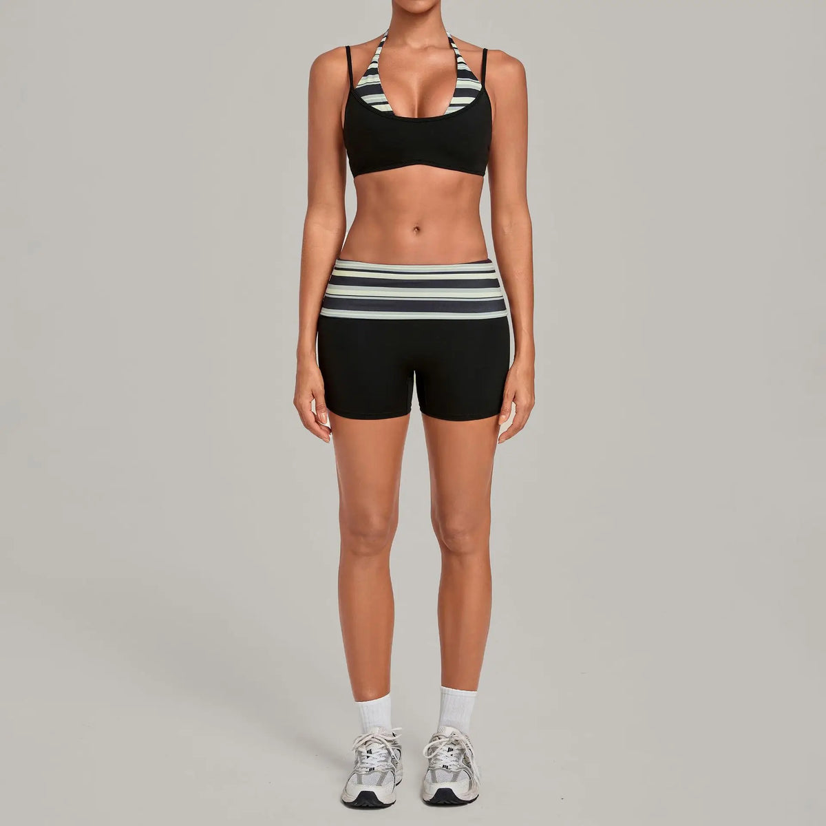 Women's Sleeveless Yoga Set Sports Fitness Gym Beautiful Back Slim Fit Bra Suits Training Workout High Waisted Shorts Sets