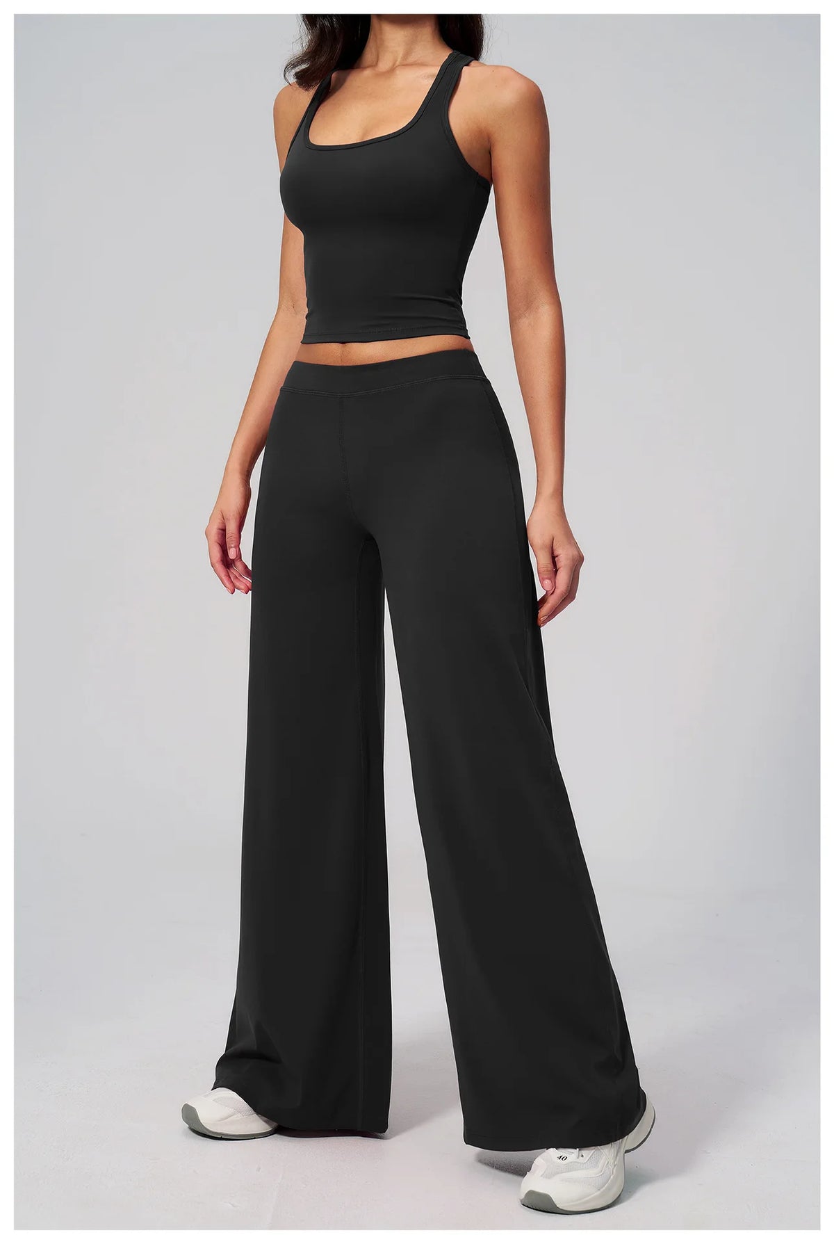 Women's Summer Two Piece Yoga Sets Slimming Sports Tank Top Lifted Buttocks High Waist Flare Pants Gym Fitness Suits Tracksuit