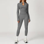 Women's Seamless Yoga Set Quick Drying Slim Fit High-end Feeling Exposed Feeling Set Outdoor Sports and Running Fitness Set