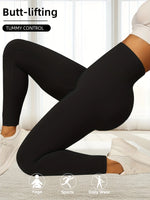 Womens High Waisted Leggings Butt Lifting Sweatpants Hip Shaping Create Charming Hip Contour Solid Color Stretchy Skinny Trouser