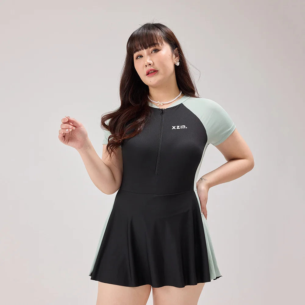 New Swimsuit Women's One-piece Flat Corner Pants Long Conservative Fairy StyleSlimming One-piece Hot Spring Swimsuit