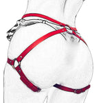 Sexy Woman Garter Lingerie Suit Erotic Crotchless PantiesAdjustable PU Leather G-string Underwear Goth Hip Belt Female Thongs