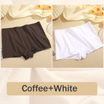 2PCS Women's Panties Cotton Seamless Sports Boxers Underwear Female Solid Color Briefs Cozy Lingerie Intimate Underpants XS-XL