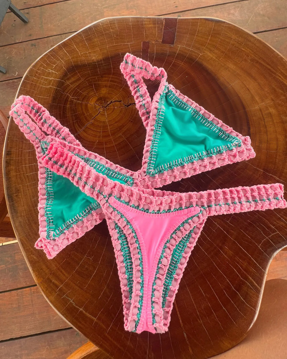 2026 Women Swimsuit Elegant Wine Red Bikini Set with Unique Braided Trim Perfect for Beach Wear and Pool Parties Summer Getaways