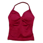Longline Gym Top Women Clothes Sports Shirts Yoga Crop Top Vest Sports Bra Padded Halter Fitness Backless Workout Tank Top Woman
