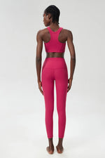 Yoga Set 2 Pieces Women's High Waisted Leggings Sports Vest Exercise Clothing Workout Outfits Fitness Sportswear Gym Tracksuit