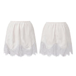 Summer Women's Satin Short Skirts Elastic Waist Lace Patchwork Skirts Half Slip Skirts Fashion