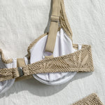 With Mesh Skirt Underwired Bra Cup Bikini Women Swimwear Female Swimsuit Three-pieces Bikini Set Bathing Suit Swim Beachwear