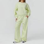 Women's Seamless Yoga Set Long-sleeved Top Pants Tracksuit Running Fitness Sports Set High Waist Slim-fitting Suit