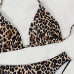2025 New Women's Black Ground White Dot Printed Swimsuit Halter Neck Low Waist Bikini Set For Summer Female Swimwear Brazilian