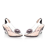 NASBAVI New Fashion Flower Transparent Sandals Wedge Women Shoes Large Size Sandals Women Size 34-43