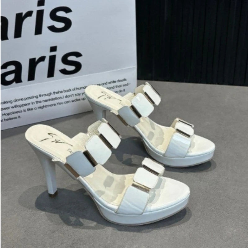 New Summer Pointed Toe Sexy Comfortable Banquet High Heels Fashionable Shallow Mouth/simple/elegant Outside Women's Slippers